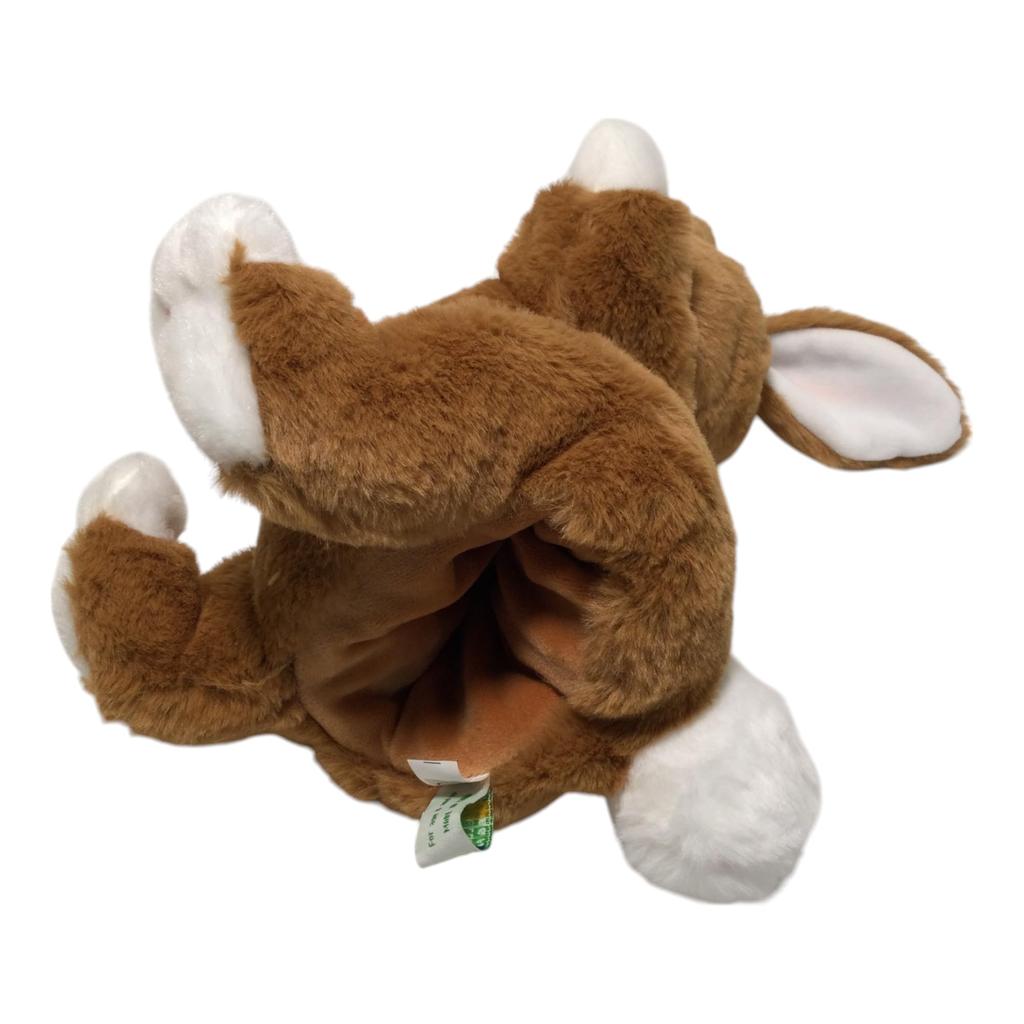 Cute Hanbai Plush Hand Puppet, Plush Type, PV Rabbit, Sitting, Brown, J0080