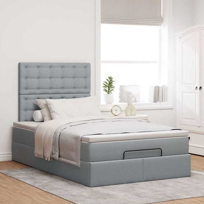 Maison Exclusive - Cadre de lit ottoman avec matelas gris clair 120x190 cm tissu