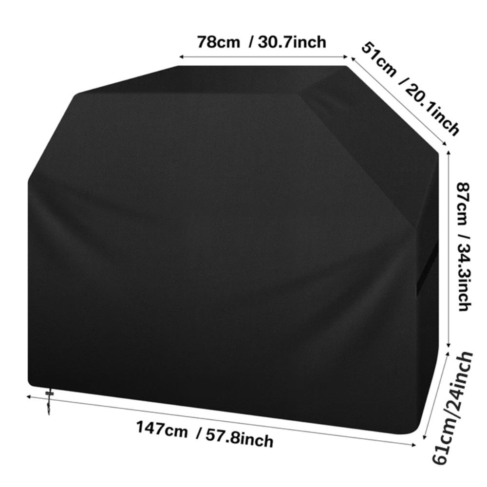 

Barbecue Cover with Velcro Large BBQ Grill Cover Windproof UV Resistant 147x61x122CM 190D Heavy Duty Barbecue Gas Grill Cover