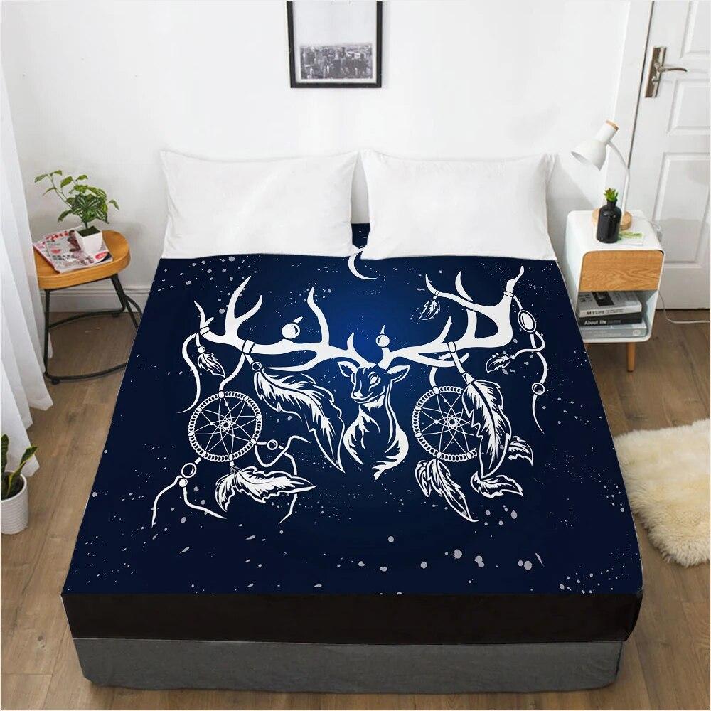 Προσαρμόστε Σεντόνια με Λάστιχο Κάλυμμα Στρώματος με Ελαστική Ταινία 3D Σεντόνι Λευκά Είδη 180x200 90x200 Σεντόνι Κλινοσκεπάσματα Βοημία