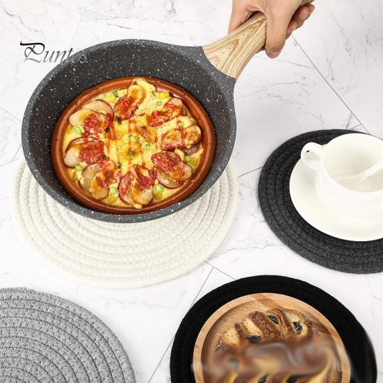 Soft Cotton Woven Coaster Set Heat Insulation Anti-Scald Water-absorbent Noise-reducing Cotton Cup Mat