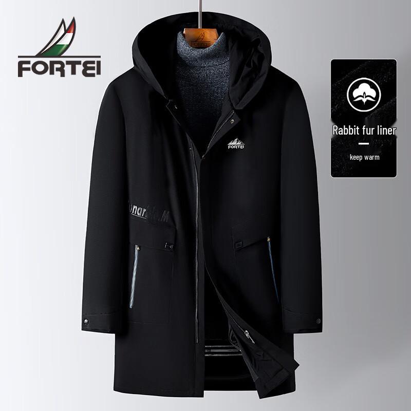 Men s Winter Rabbit Fur Lined Parka 50