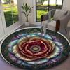 1pc Office Carpet, Abundant Lilac Blossoms Chair Rug, Living Room Printed Round Rug, Home Chair Floor Mat
