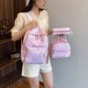 Korean Fashion Bow Print Women Backpack Simple Student Schoolbag Female Bag Set Three-Piece Backpack with Lunch Bag Pencil Case