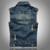 Trendy Plus Size Korean Style Men's Ripped Denim Vest