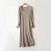 Women Sweater Dress 100% Wool TIDENOVEL U-neck Knit Long Pullover Winter Jumpers Wool Long Dress Female