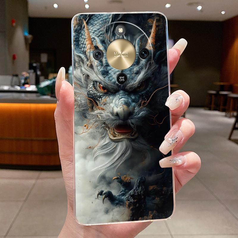Casing For Honor X9D 5G Aesthetic Luxury Dragon Cute Cool Boys Girls Soft Silicone Phone Case Back Cover Transparent TPU Shell