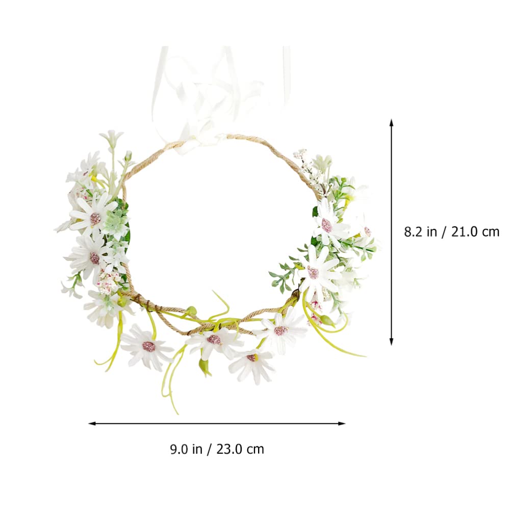FRCOLOR White Daisy Artificial Flower 9x8 for Weddings and with Lightweight Indoor and Outdoor Decoration Wreath, inches, Parties, Ribbon, 35g,