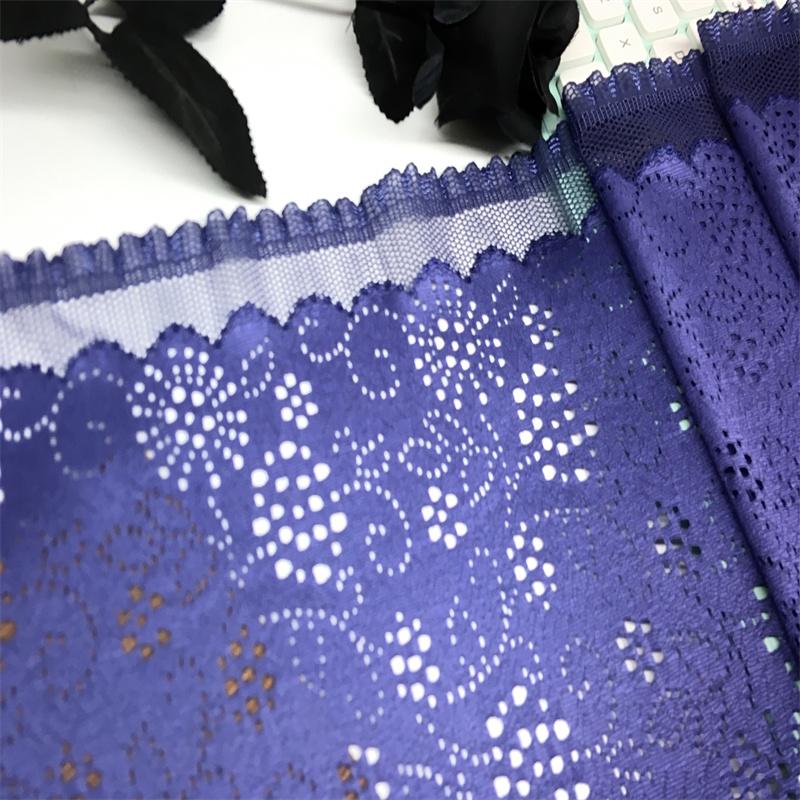 ( 2 Colors ) 23cm Wide Elastic Lace, Stretchy Spandex Lace Fabric for Sewing, Lingerie, Bra, Underwear, Dress, Garment & Crafting