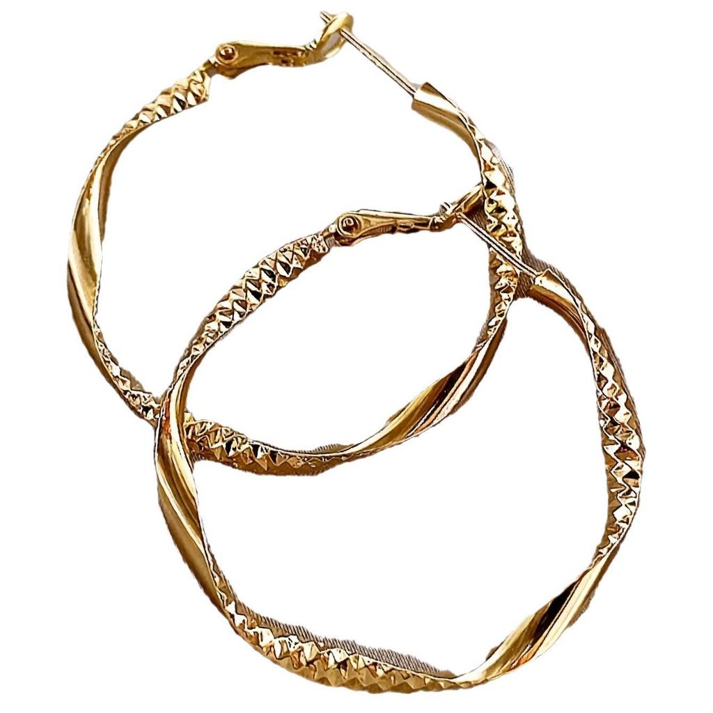 Chic Minimalist Twisted Round Hoop Earrings for Women - Elegant European & American Style