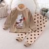 Winter Kids Long Sleeve O Neck T Shirt Pants Set Casual Baggy 2pcs Suit Cotton Cartoon Printes Outfit