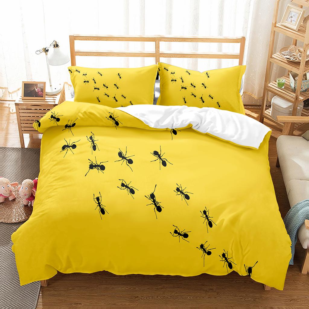 Ant Duvet Cover Set Lightweight Soft Polyester Comforter Cover for Kids Animals Lover Bedding Set with Pillowcase Quilt Cover