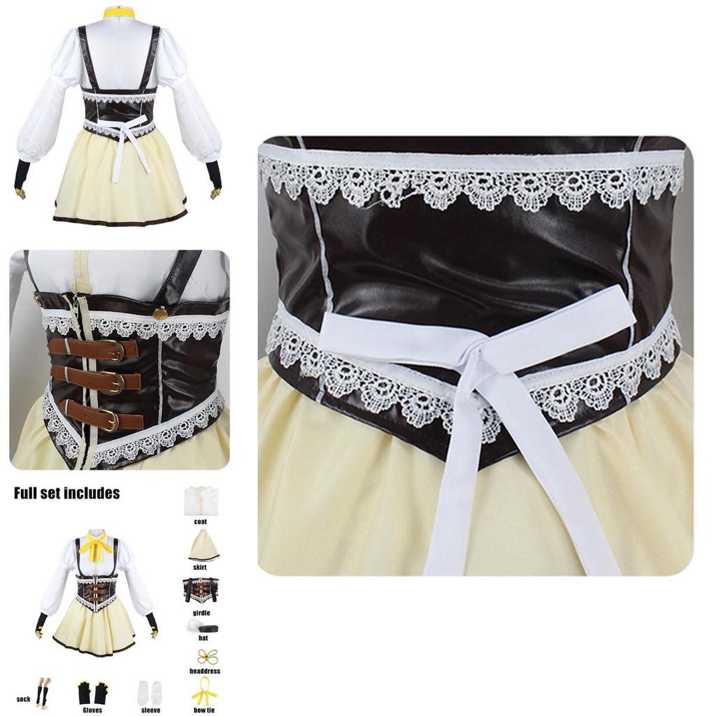 Puella Magi Madoka Magica Tomoe Mami Cosplay Costume Set For Women's Halloween Party