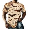 Men's Halloween Vintage Short Sleeve T Shirt Loose Breathable Summer Sports Streetwear Casual Everyday Top with Bat and Spider Web Print