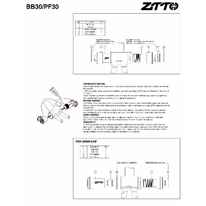 ZTTO PF30sh PF30 Adapter Ceramic Bearing Bicycle Press Fit Bottom Bracket Axle For MTB Road Bike Part 22 24mm Crankset Chainset