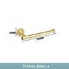 Brushed Gold 304 Stainless Steel Bathroom Set: Knurled Towel Rack, Towel Bar, Paper Holder, and Coat Hook