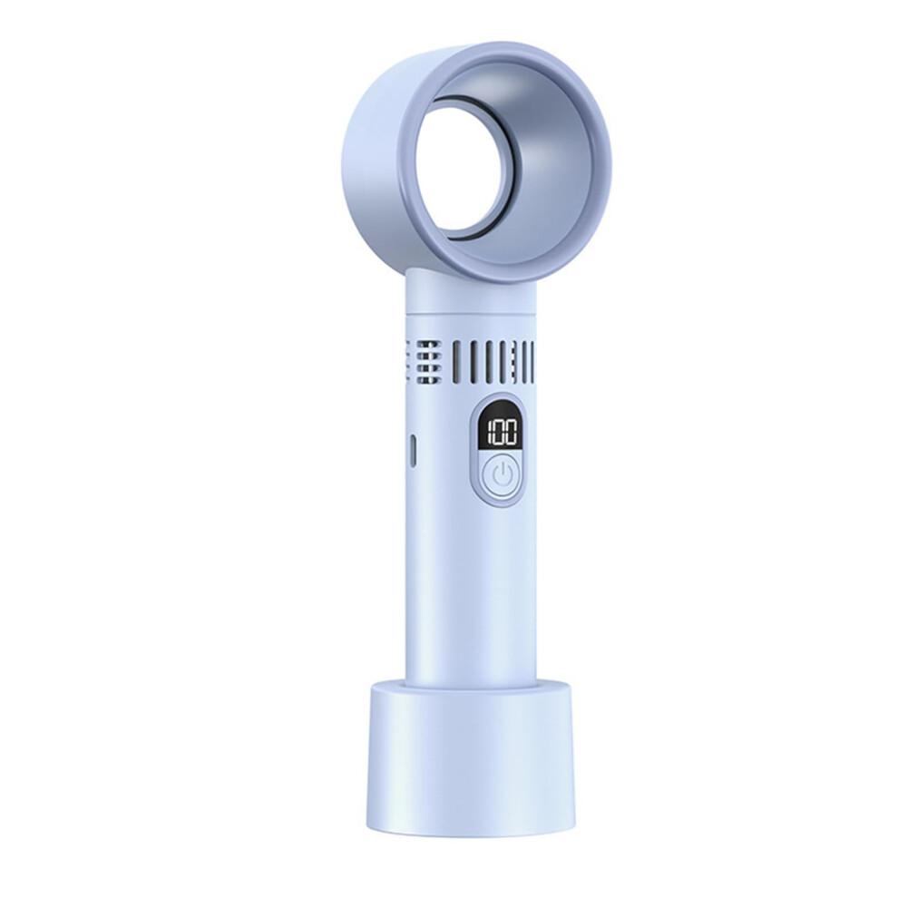 Bladeless Handheld Fan with Digital Display, Speed USB Rechargeable Cooling for Travel