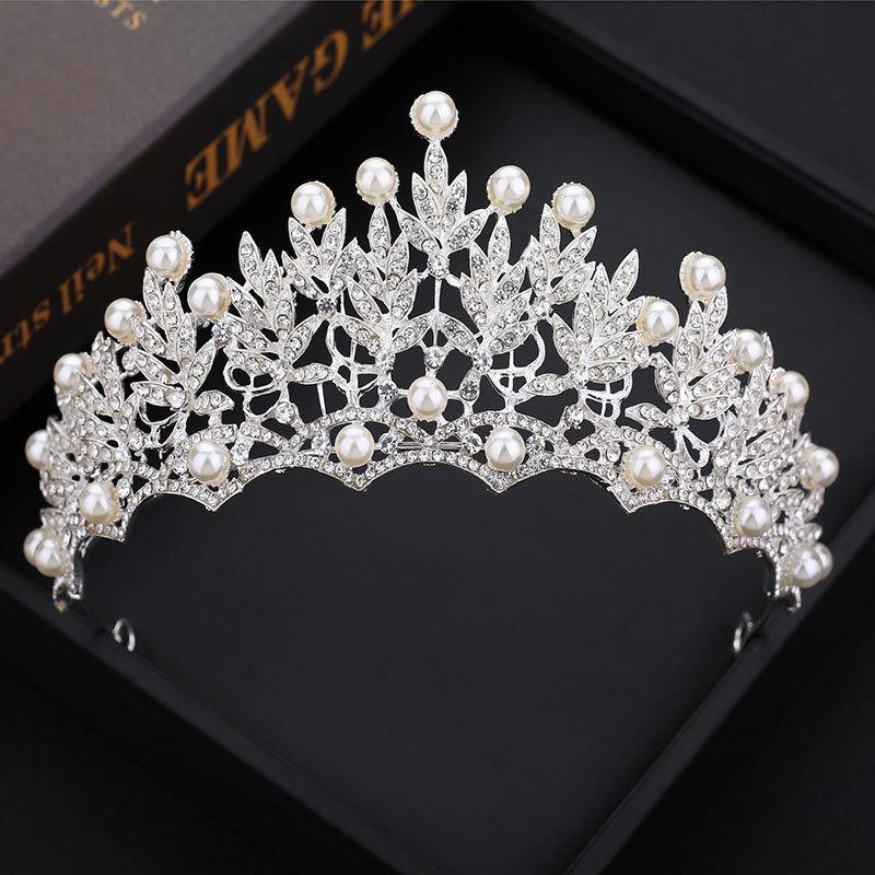 Braut Silber Große Krone Neu Hochzeit Haarschmuck Hochzeitskleid Zubehör Europäische Geburtstag Tiara Krone