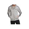 Adidas Essentials Fleece Three Stripes Full Zip Hoodie Men Hoodies Gray GK9034