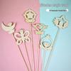 Handcrafted Wooden Fairy Wand: Stars, Moon, and Snowflake Design