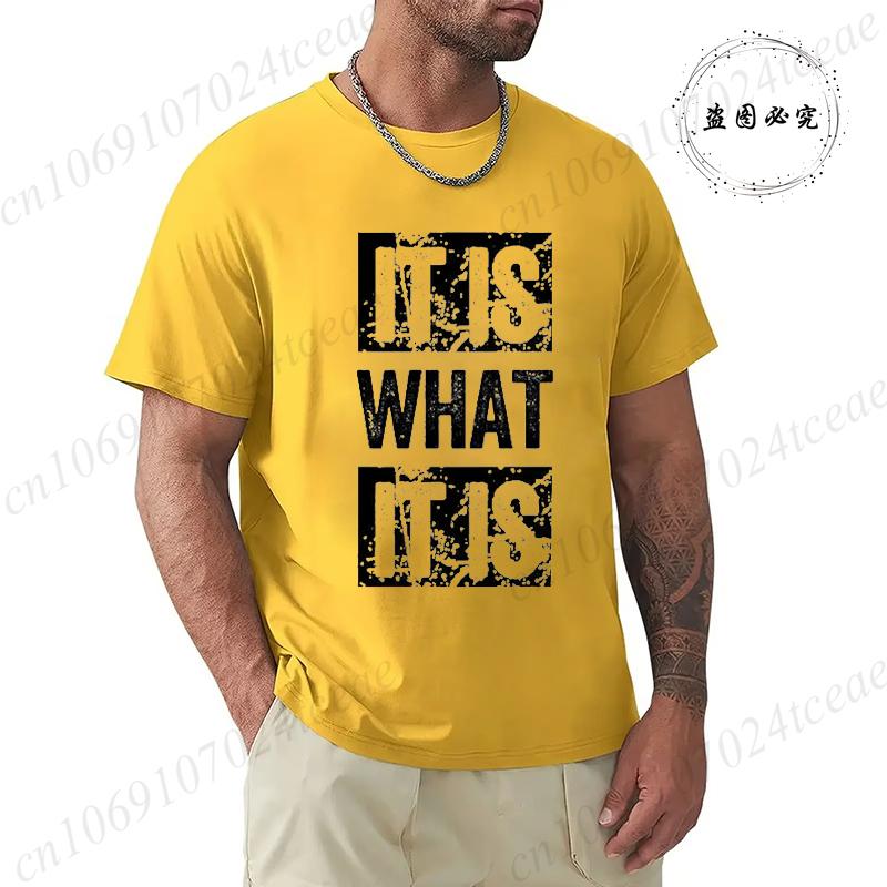 It Is What It Is Print Unisex T Shirt, Tees for Men, Casual Short Sleeve T-shirt for Summer,Men's Fashion Clothing,Graphic Tees