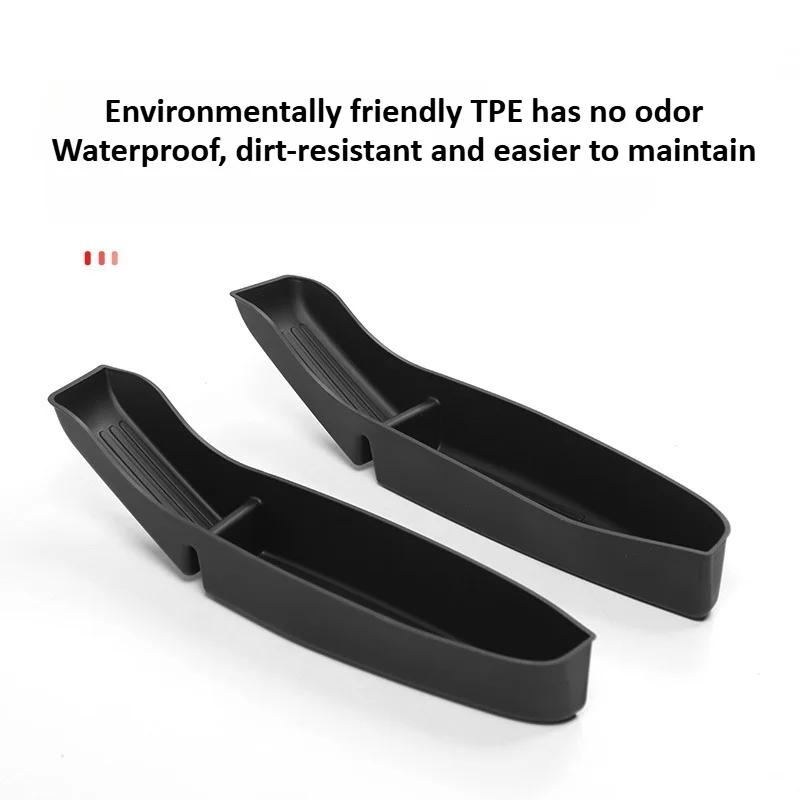 Car Door Side Storage Box for Tesla Model Y Juniper 2021-2025 Front Rear Door Handle Armrest Tray Organizer Car Accessories