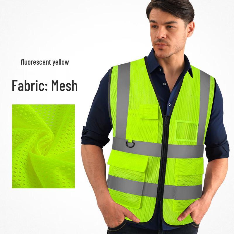 Fluorescent Breathable Mesh Reflective Safety Vest