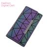 Femmes portefeuille pochette femme longue Noctilucent sac à main géométrique fermeture éclair brillant téléphone portefeuille dames mode pochette lumineuse
