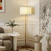 Floor Lamp with Remote, Height Adjustable Standing Lamp with Linen Shade, Dimmable with 3000K-6000K Adjustable Colour Temperatures