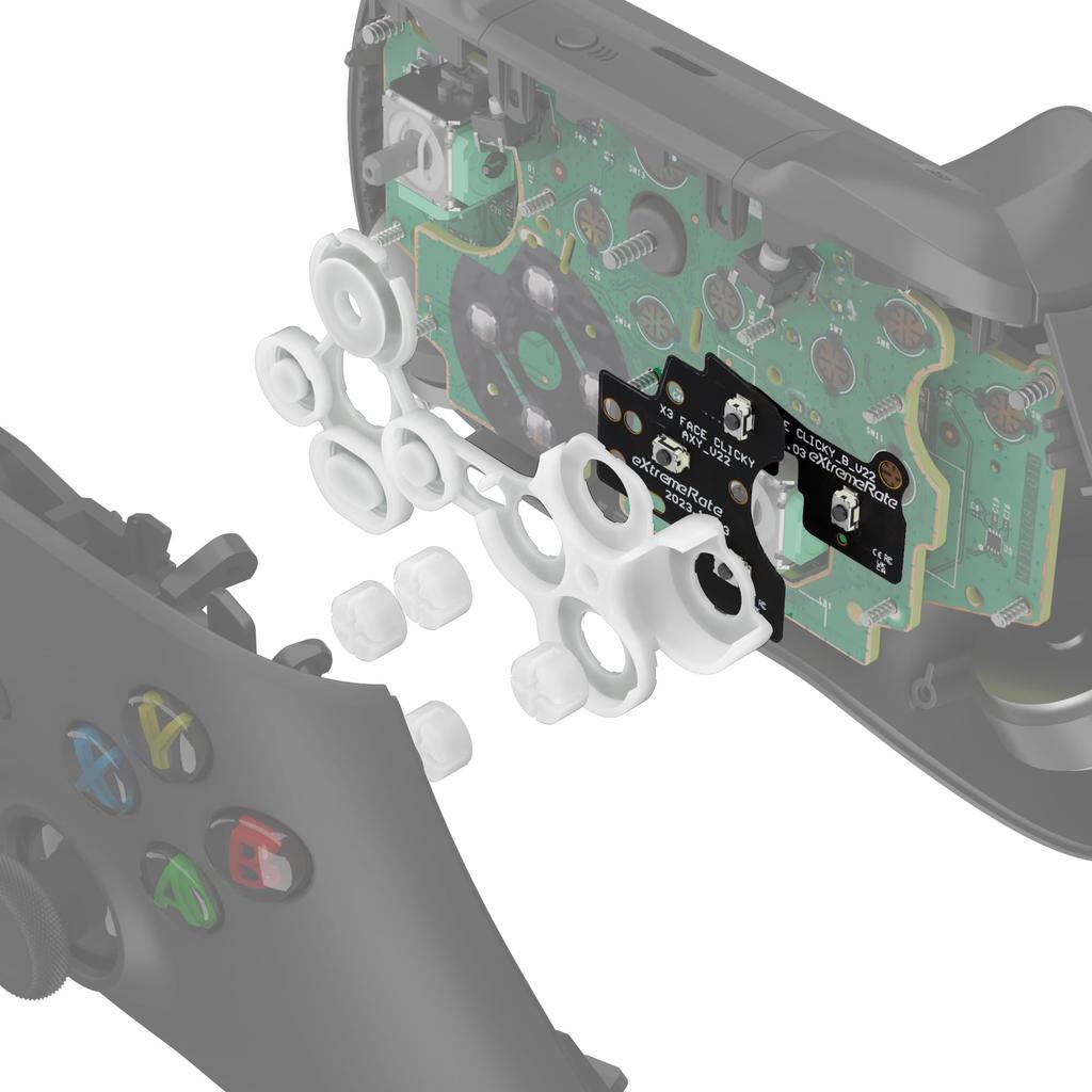 eXtremeRate ABXY Clicky Kit V2 for Xbox Custom ABXY Key Mouse Clicky Kit for Xbox Series Model Action Button Clicky Kit for Xbox One Model 1708 Core,