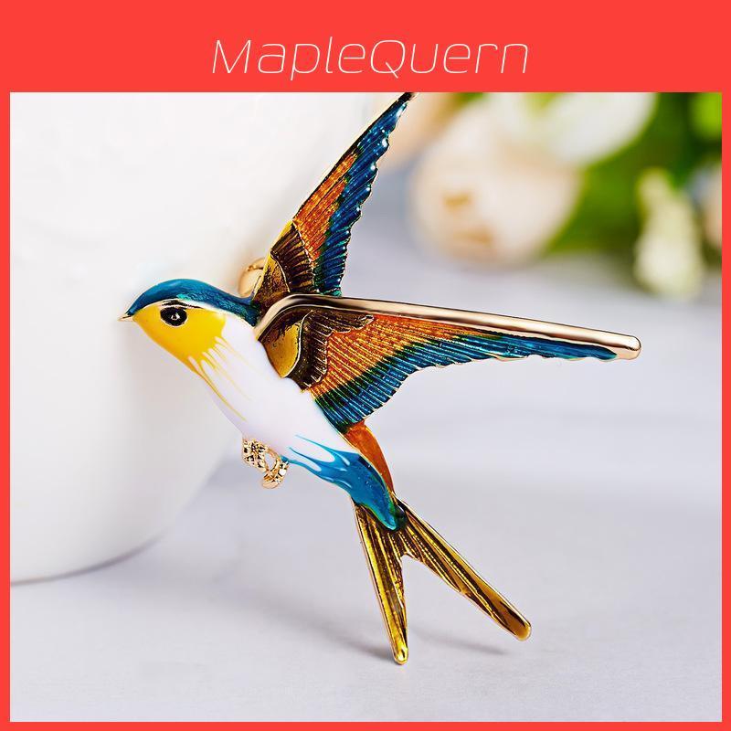 Animal Bird Brooches Vintage Enamel Drop Oil Jewelry For Men And Women