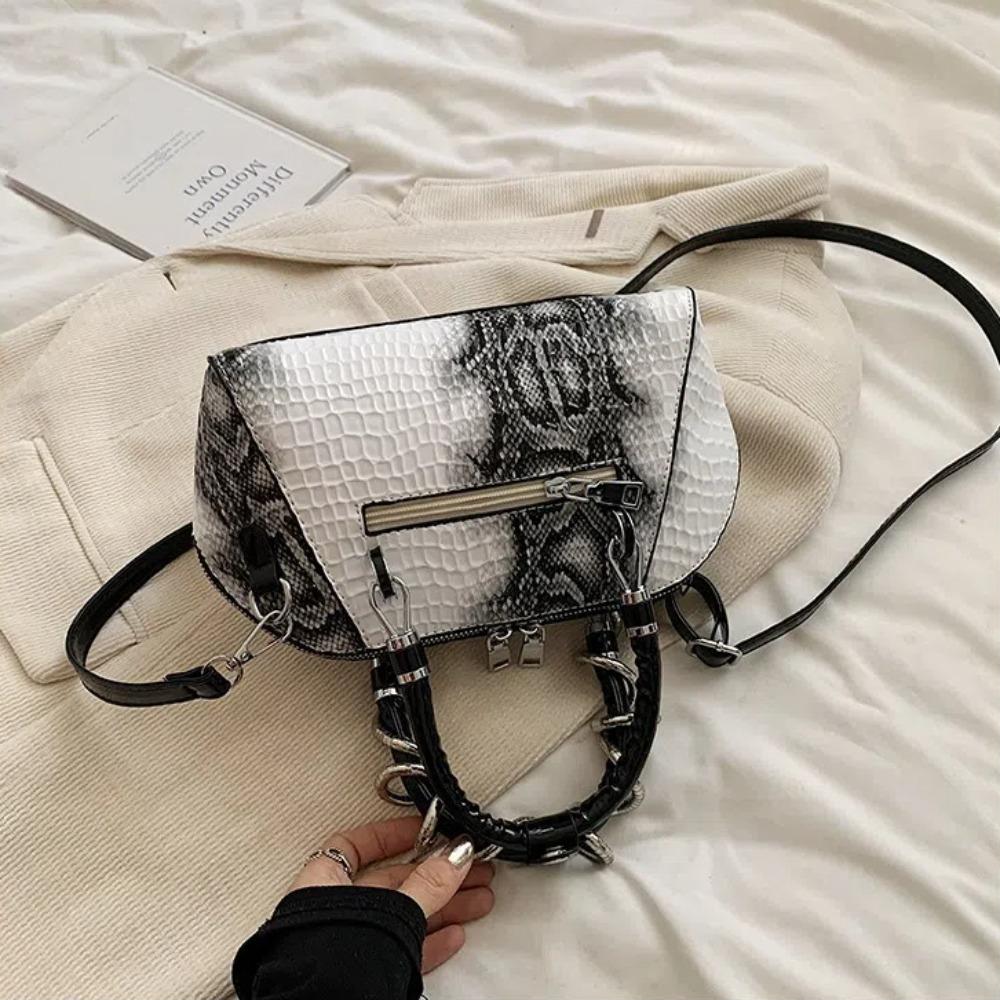 New Stone Pattern Women's Bag Handbags Large Capacity Crossbody Shell Bag With Snake Hardware Top-handle Shell Bag