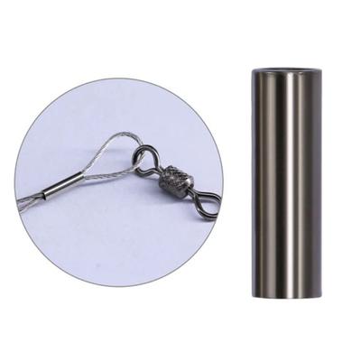 100Pcs Stainless Steel Fishing Line Tube Connectors Round Single Barrel Crimp Sleeves