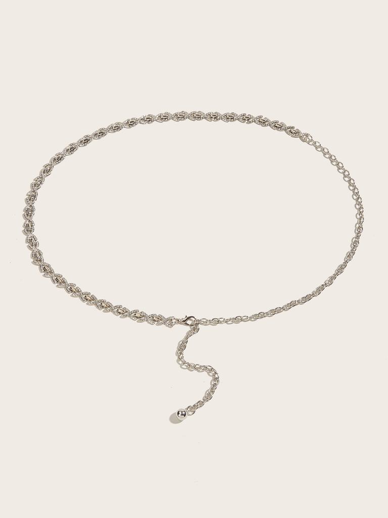 Rhinestone Waist Chain Metal Accessories Belt With Skirt Dress Waist Chain Decoration Thin Belt Tide