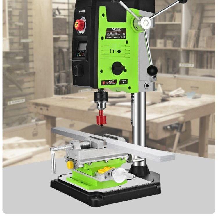 220V Mini Bench Drill with Digital Display - Multipurpose High Precision Tabletop Lathe & Milling Machine for Household and Industrial Use