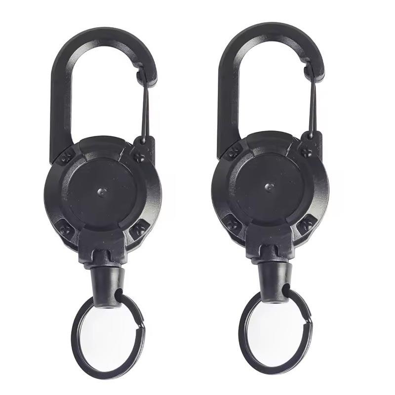 Adjustable Key Chain Adopts Steel Wire Rope Anti-fall Easy To Pull Buckle Elastic Hook Type Telescopic Buckle To Prevent Loss