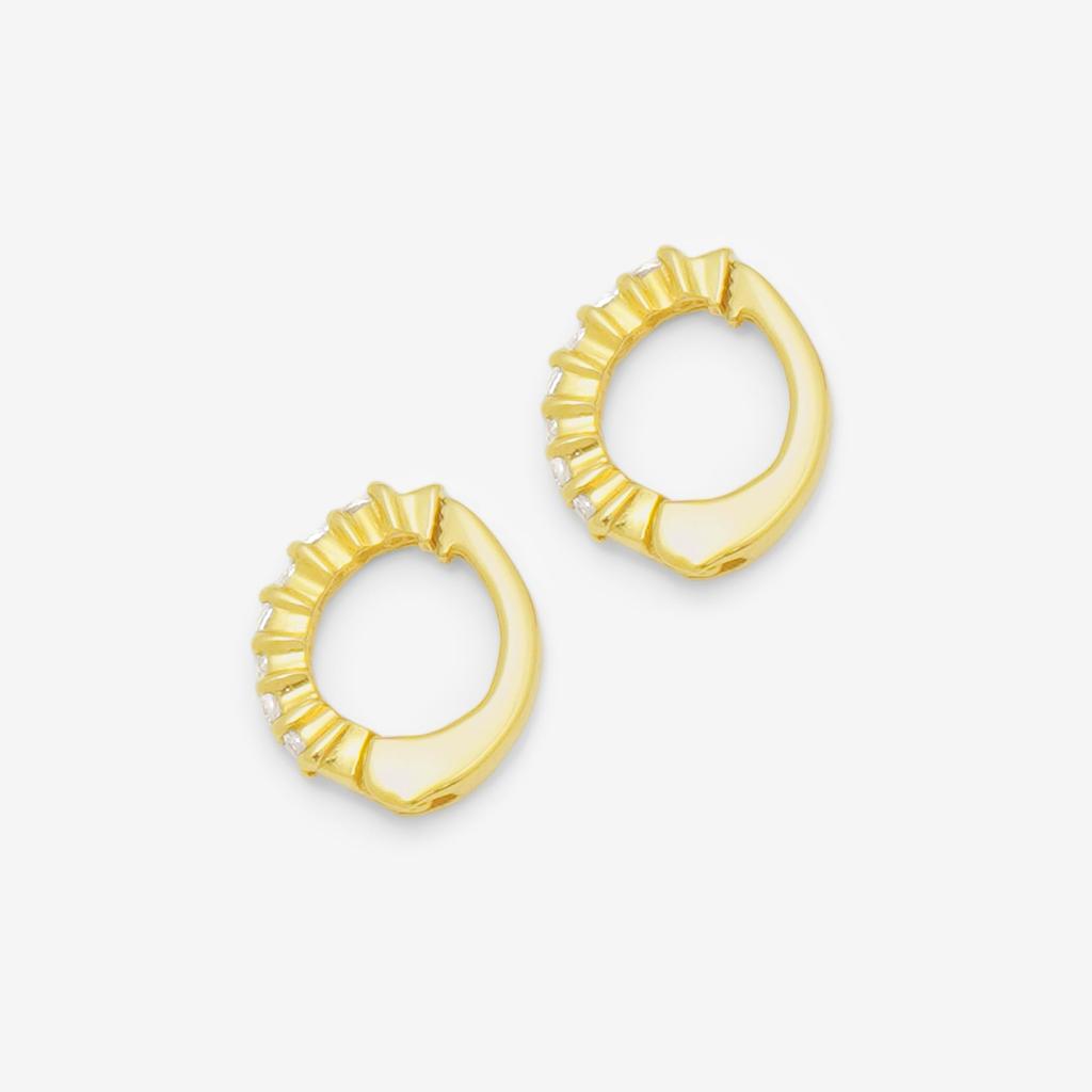 ESTELLE [Official] Women's Silver Earrings with Yellow Gold Plated Cubic Zirconia (Product Code: 0776-0058-0000-0000)