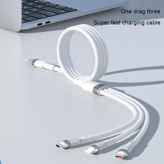 

Yousheng 100W 3-in-1Data Cable Fast Charging 6A Max Battery Protection Type-C/Micro USB/8-Pin Efficient Charging Cable