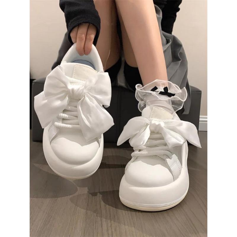 Explosive bow white shoes summer student versatile shoes original women's shoes casual board shoes fashion casual
