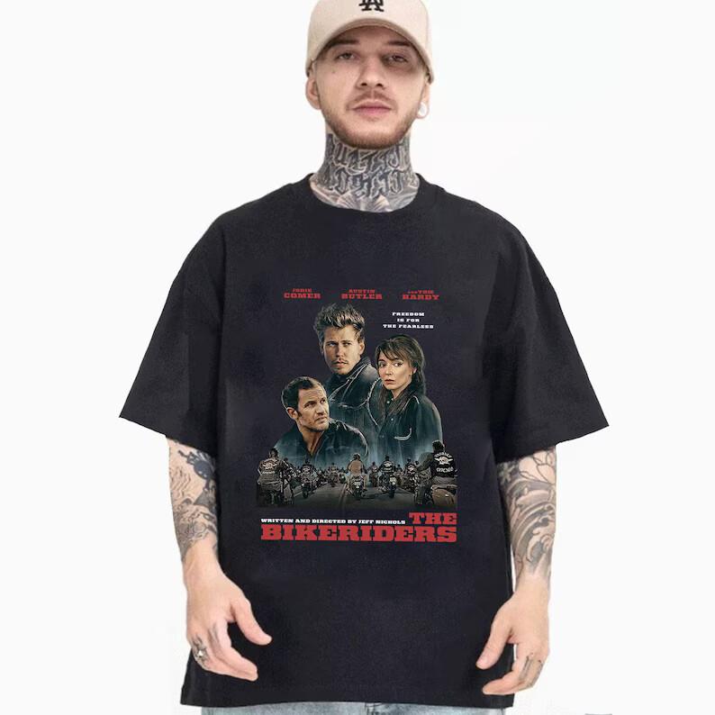 The Bikeriders 2024 Movie t-Shirt MC Outlaws Austin Butler Shirt L1406_05 Unisex T-Shirt S