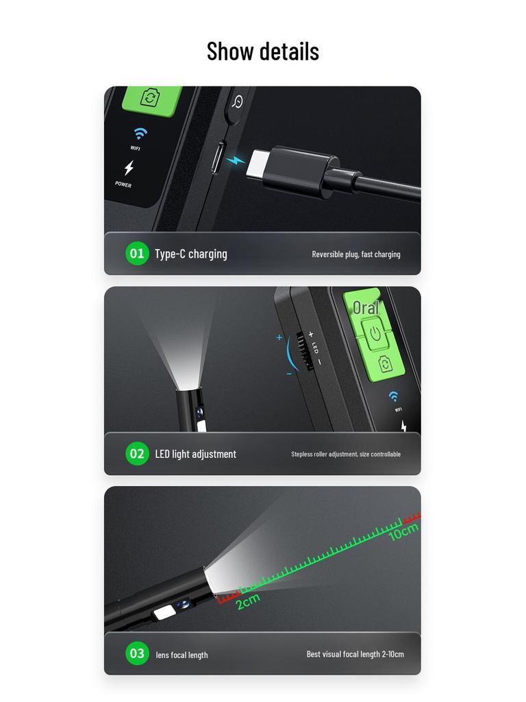 Portable Wireless WiFi Industrial Endoscope for Pipe and Car Inspection