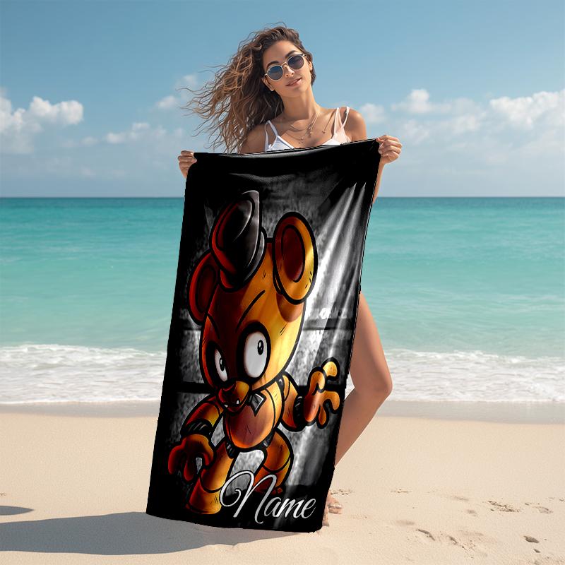 Personalized Customized Proof Beach Towel with Five Nights At Freddy's Pattern - Soft, Absorbent, Quick-drying, Perfect Swimming, Camping&bathing