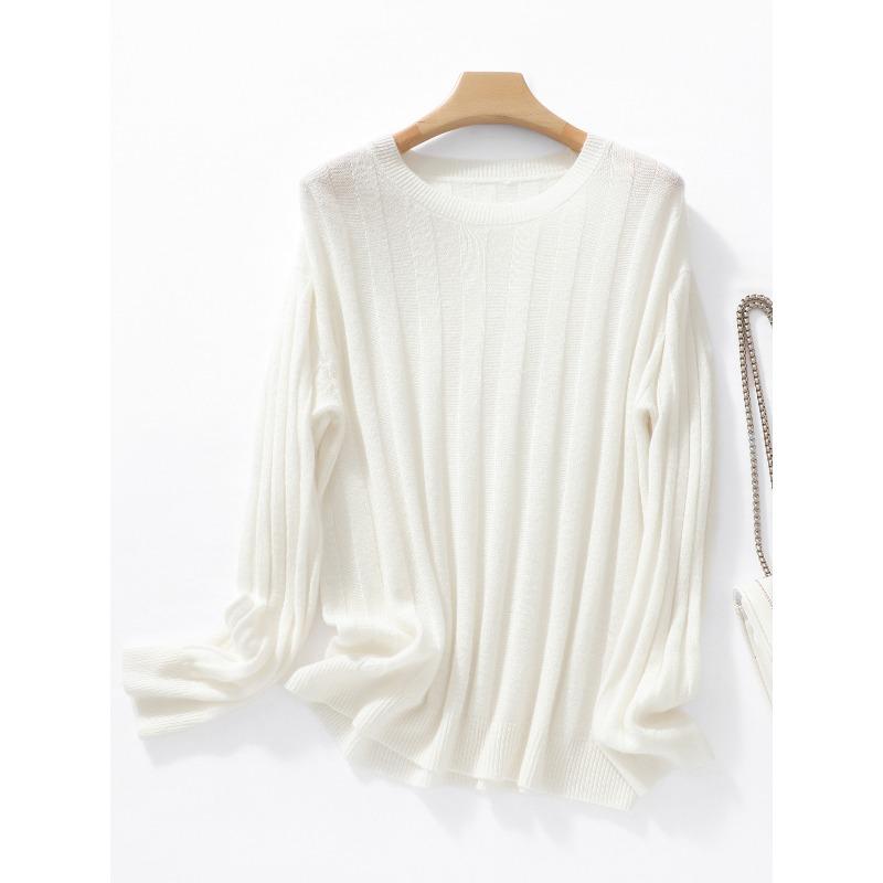 TIFICY Women's Fashion Casual Solid Color Print Spring Fall Long Sleeve O-Neck Pullovers & Long Sleeves
