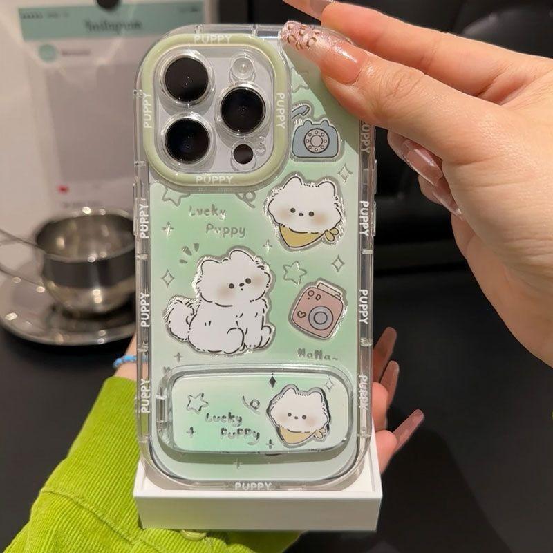 Play cat apple 17promax mobile phone case cartoon cute 16 advanced sense cute 15 protective case bracket case