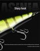 Green Ball 111mm, 15g Long-Cast Sinking Minnow: Rattling Hard Bait for Bass, Pike, Perch - Free Shipping