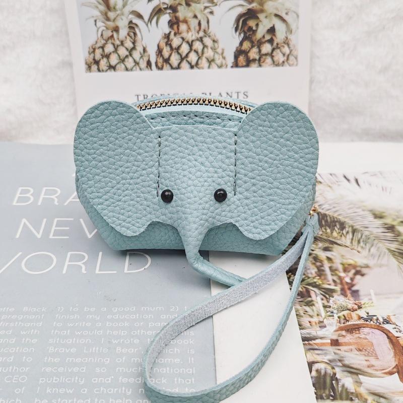 Pu Leather Elephant Money Bag Women Coin Purse With Key Ring Multifunctional Zipper Storage Bags Key Case