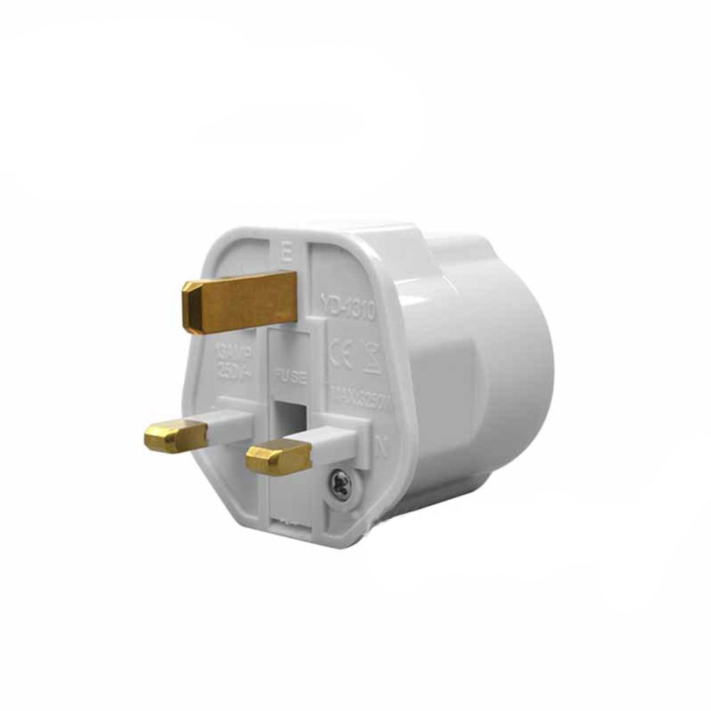 Ny Sikker EU 2-pinners til UK 3-pinners Europeisk Reiseplugg Euroadapter Strømkontakt Adapter Konverter