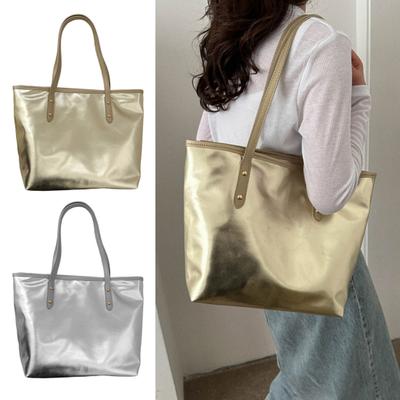 Damen-Tragetasche, Kunstleder, einfarbig, Umhängetasche, glänzend, lässig, Achselhandtasche für Telefon, Schlüssel, Karten, Arbeit, Reisen, Partys