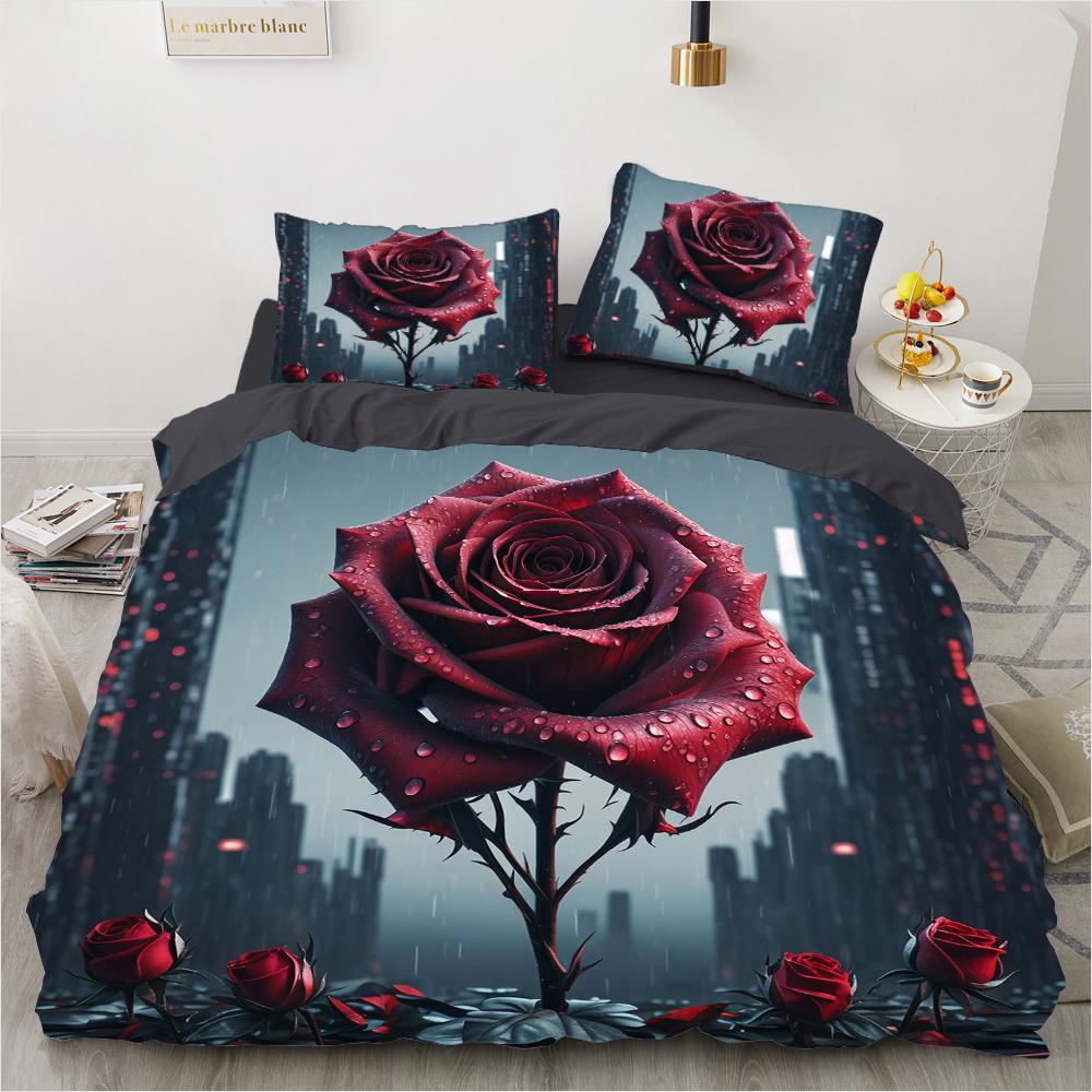 3D Floral Printed Bedding Sets Comforter Quilt Bed Cover Duvet Cover Pillow Case 2-3 Pieces Sets Kids Adult Size home Textiles