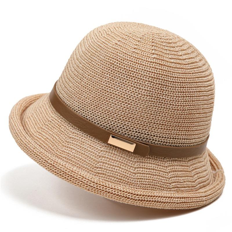 Linen hat women's summer sunscreen thin hat dome bucket hat fashion versatile sunshade beach top hat